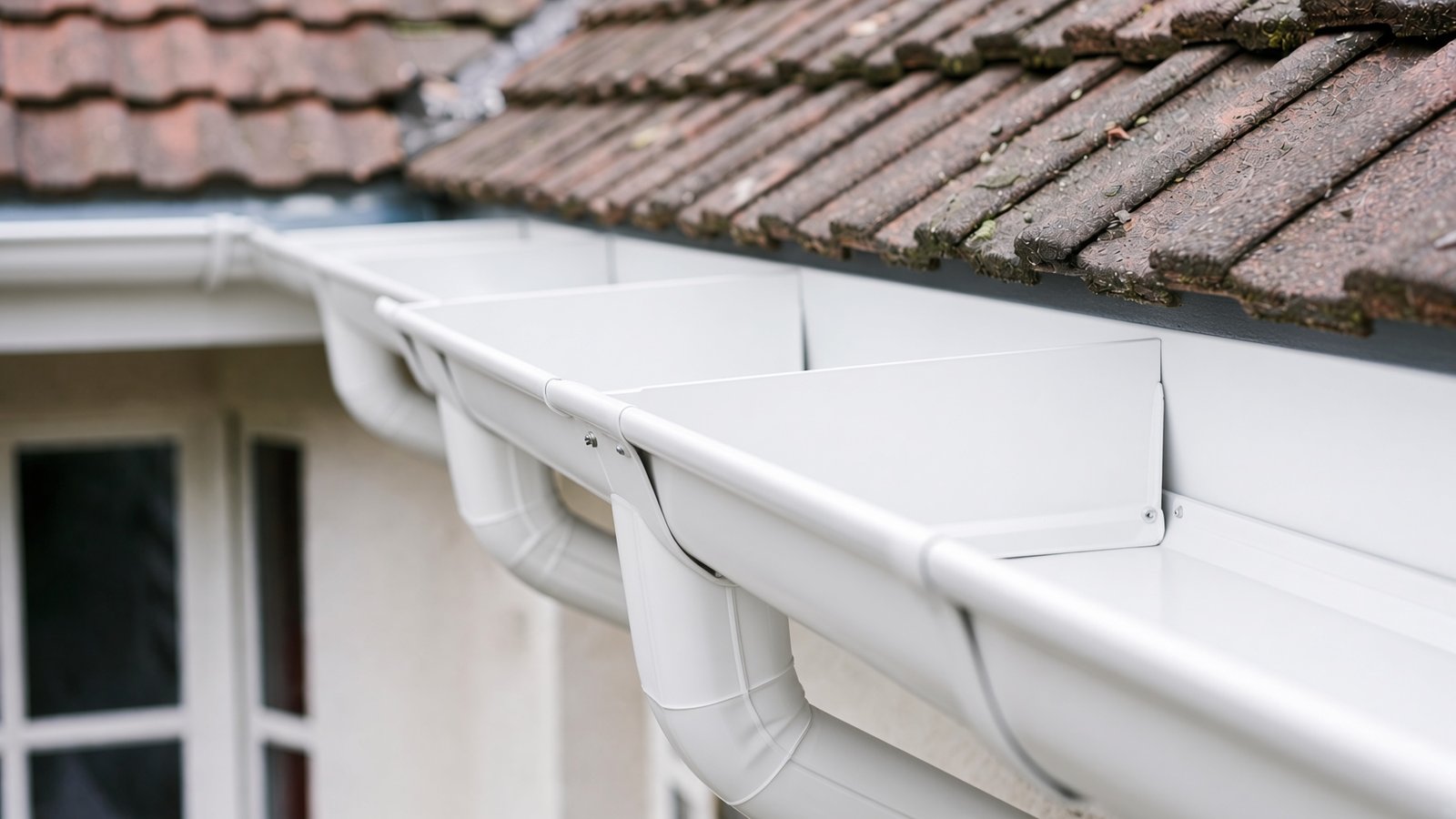 Completed gutter cleaning and brightening